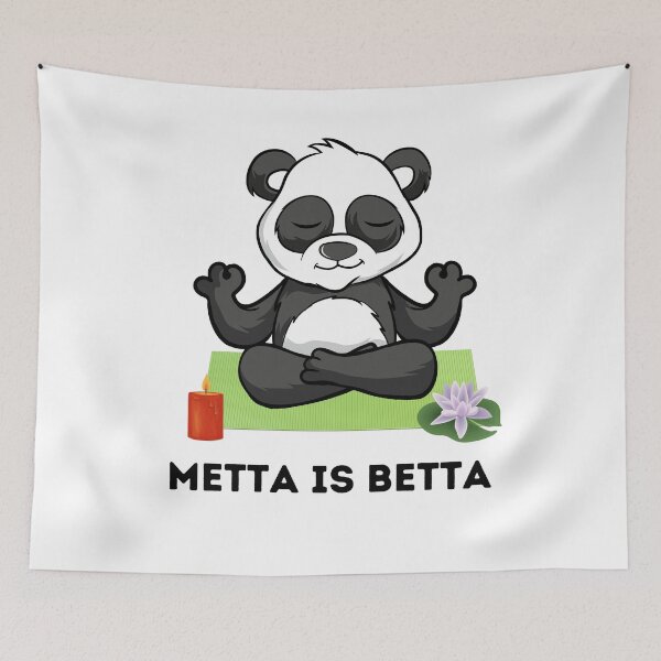 Item preview, Panda Gifts - Metta Is Betta Panda Meditating Meditation Design designed and sold by WUOdesigns.