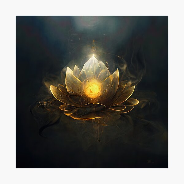 Item preview, Golden Lotus on Black designed and sold by ProvidenceAnna.