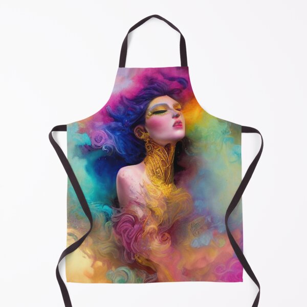 Item preview, Dreamlike art colorful smoke morphing into beautiful woman, rainbow, pastel designed and sold by ValleyDream.