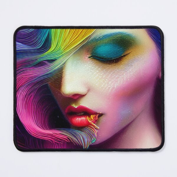 Item preview, Dreamlike art colorful smoke morphing into beautiful woman, rainbow, pastel designed and sold by ValleyDream.