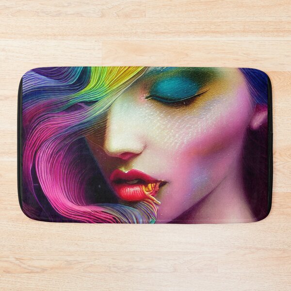 Item preview, Dreamlike art colorful smoke morphing into beautiful woman, rainbow, pastel designed and sold by ValleyDream.