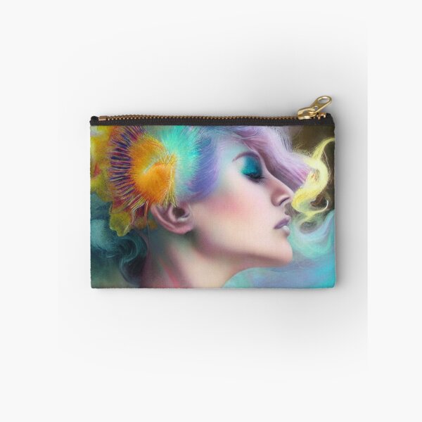 Item preview, Dreamlike art colorful smoke morphing into beautiful woman, rainbow, pastel designed and sold by ValleyDream.