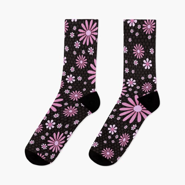 Item preview, Flower Power Giant Daisies in Pink on Black designed and sold by PaperRain.