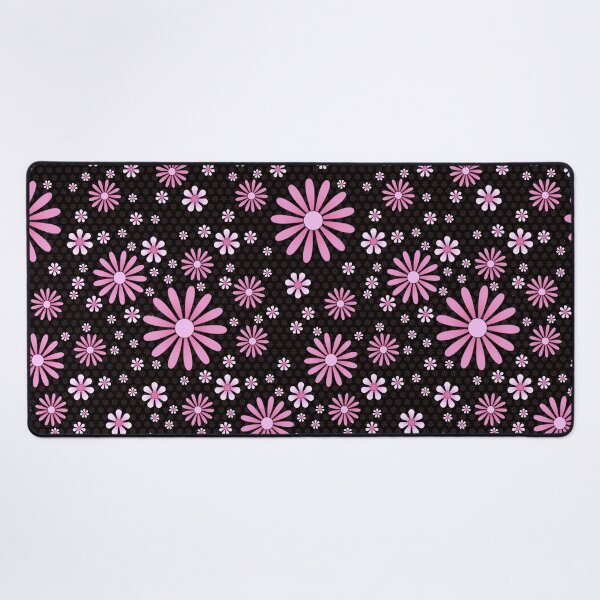 Item preview, Flower Power Giant Daisies in Pink on Black designed and sold by PaperRain.