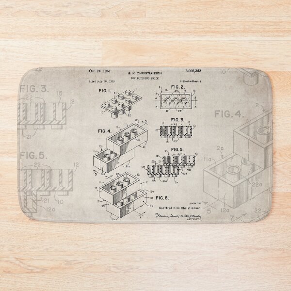 Item preview, Toy Building Brick Patent - Retro Toy Element Game Room Art  - Antique designed and sold by patentpress.