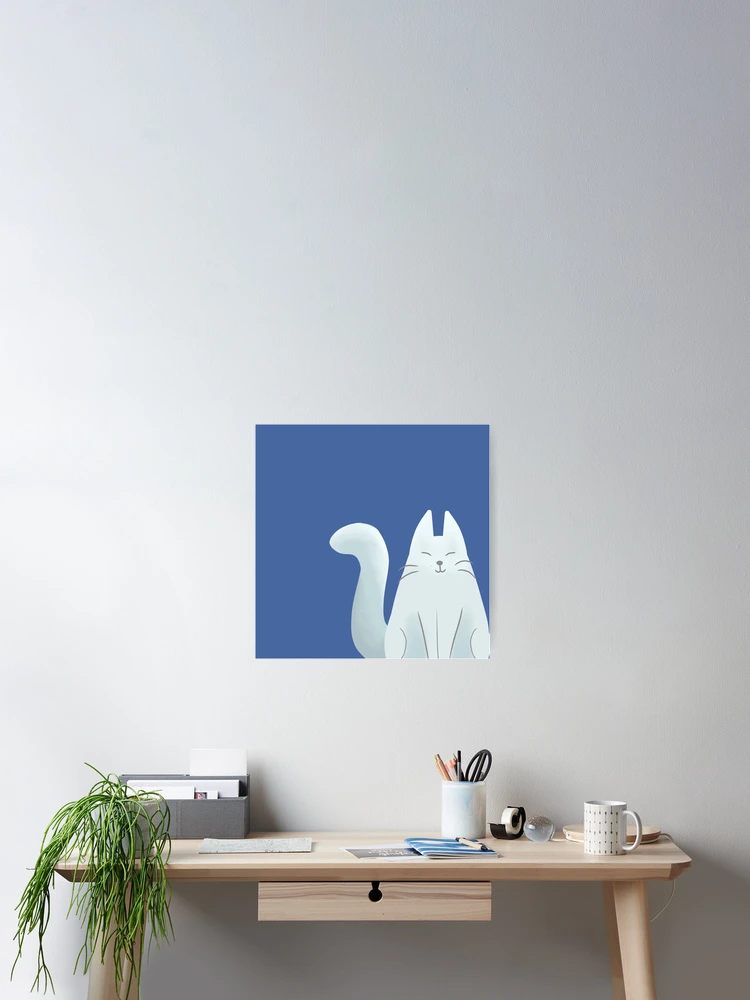 Thumbnail 2 of 3, Poster, White Cat designed and sold by JavaDraws.