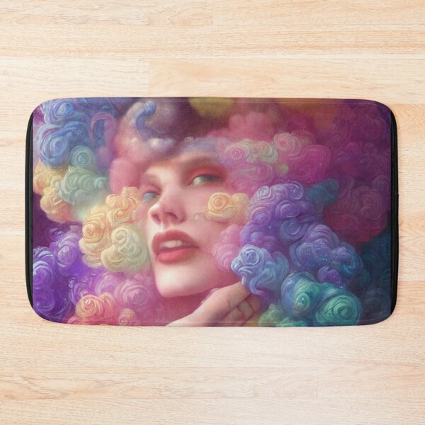 Item preview, Dreamlike art colorful smoke morphing into beautiful woman, rainbow, pastel designed and sold by ValleyDream.