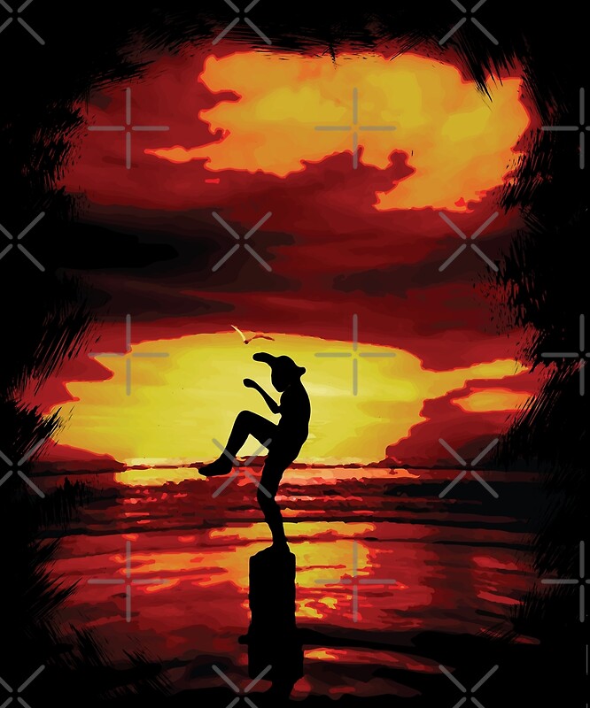"The Crane Kick Karate Kid" Art Prints by gastaocared Redbubble