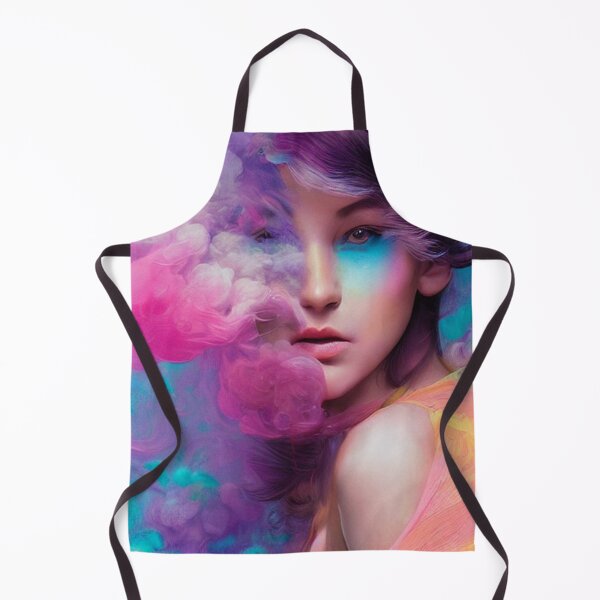 Item preview, Dreamlike art colorful smoke morphing into beautiful woman, rainbow, pastel designed and sold by ValleyDream.