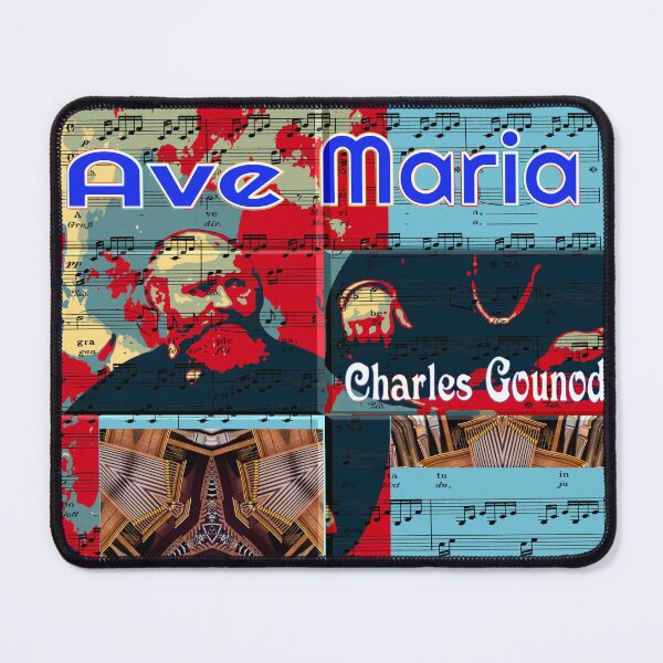 Item preview, ATTRACTIVE PORTRAIT OF CHARLES GOUNOD - MUSICIAN COMPOSER - ABSTRACT ORGAN ON MUSICAL SCORE - FAMOUS ARIA AVE MARIA - FUNNY MUSIC SCORE AVE MARIA PATCHWORK PATTERN - GREAT GIFT FOR ORGANIST designed and sold by Ralek.