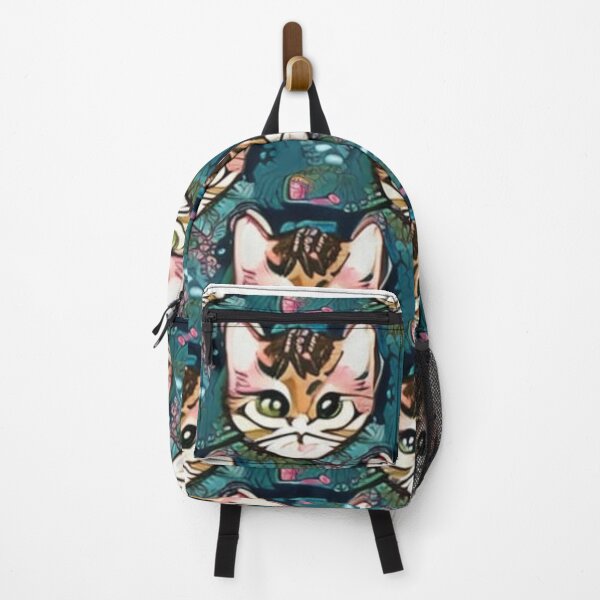 Item preview, Mad Cats Seamless Pattern in Green designed and sold by HanaiPrint.