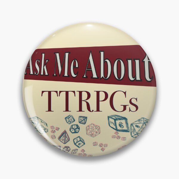 Item preview, Ask Me About TTRPGs Text and Dice Sketch - TTRPG designed and sold by jolabrese.