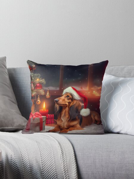 Dachshund christmas pillows best sale