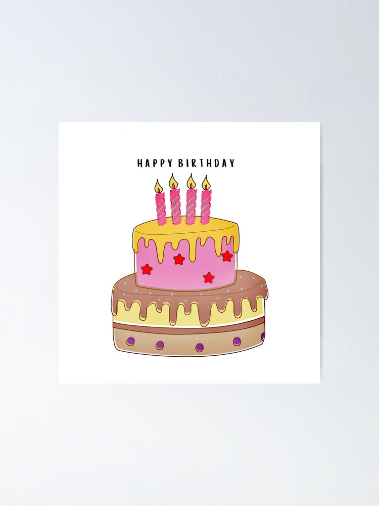 Fond de joyeux anniversaire mignon avec gâteau et bougies 2462120