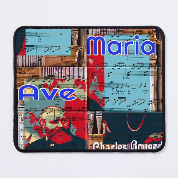 Item preview, ATTRACTIVE PORTRAIT OF CHARLES GOUNOD - MUSICIAN COMPOSER - ABSTRACT ORGAN ON MUSICAL SCORE - FAMOUS ARIA AVE MARIA - FUNNY MUSIC SCORE AVE MARIA PATCHWORK PATTERN - GREAT GIFT FOR ORGANIST designed and sold by Ralek.