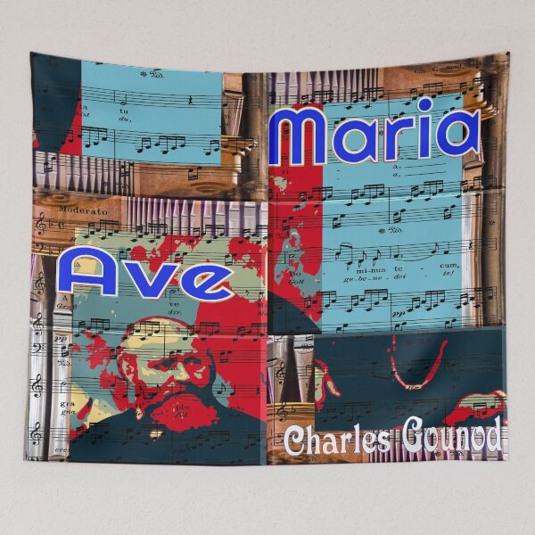 Item preview, ATTRACTIVE PORTRAIT OF CHARLES GOUNOD - MUSICIAN COMPOSER - ABSTRACT ORGAN ON MUSICAL SCORE - FAMOUS ARIA AVE MARIA - FUNNY MUSIC SCORE AVE MARIA PATCHWORK PATTERN - GREAT GIFT FOR ORGANIST designed and sold by Ralek.