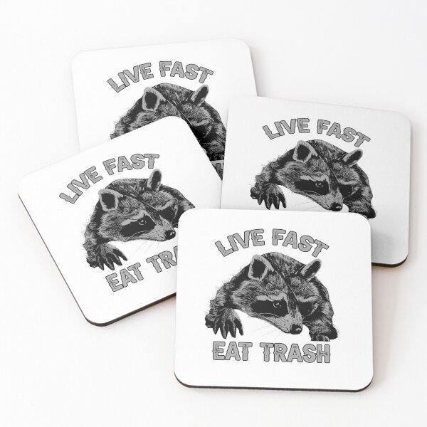 Item preview, Live Fast Eat Trash Raccoon Sunset designed and sold by jie lin.