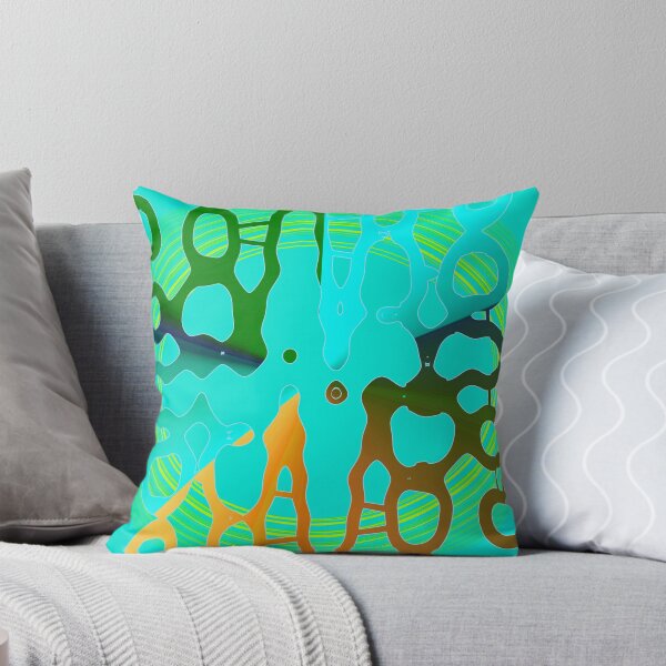 Item preview, Turquoise Peach and dark blue asymmetrical geometrical shapes by Code03. designed and sold by Code03.