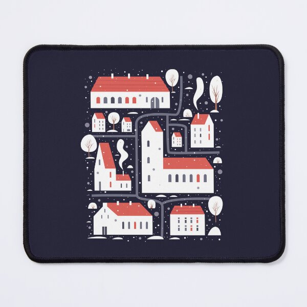 Item preview, Ciudad invernal con casas de arquitectura europea y con árboles cubiertos de nieve. designed and sold by KO-SIM.