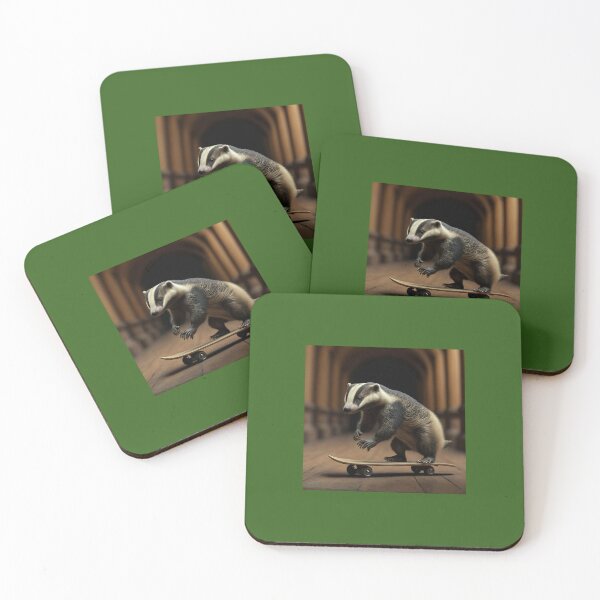 Item preview, Badger Riding Skateboard! designed and sold by Bleknervin.