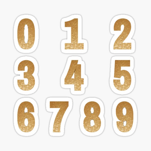 Athletic Font Jersey Numbers 1-0 With Outline Sticker for Sale by
