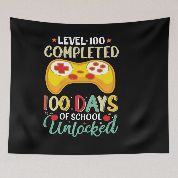 Item preview, Happy 100 Days Of School Unlocked Level 100 Completed designed and sold by Nedskr.