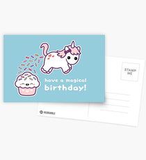 Pooping Unicorn Birthday Postcards