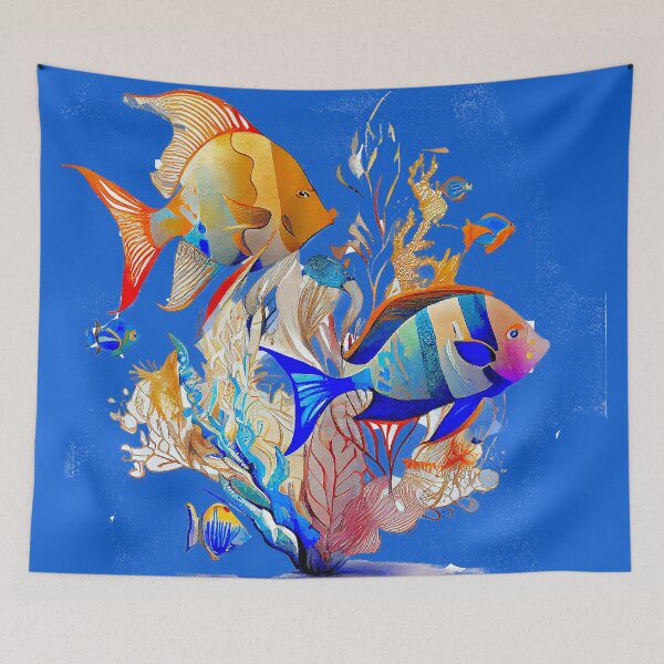 Item preview, Fantasy Art: Beautiful Tropical Fish and Sea Plants designed and sold by factory88.