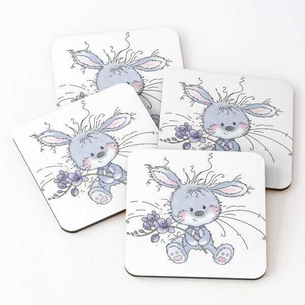 Item preview, Freesia the super cute blue rabbit designed and sold by Kathysartroom.