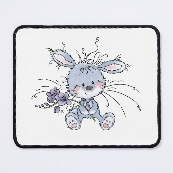 Item preview, Freesia the super cute blue rabbit designed and sold by Kathysartroom.