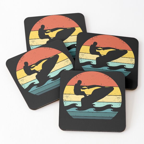 Item preview, 70s Water Scooter Silhouette in a Retro Sunset designed and sold by KleverOlivier.
