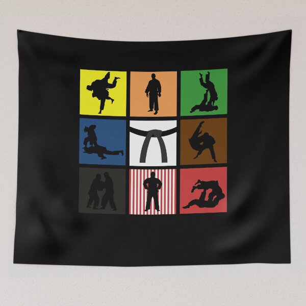 Artikelvorschau, Judo Farbgürtel Pop Art Judokas Silhouette entworfen und verkauft von KleverOlivier.
