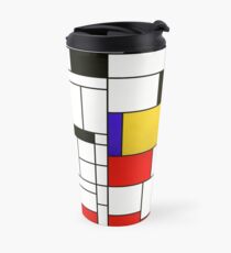Mondrian Style Abstract Art Travel Mug
