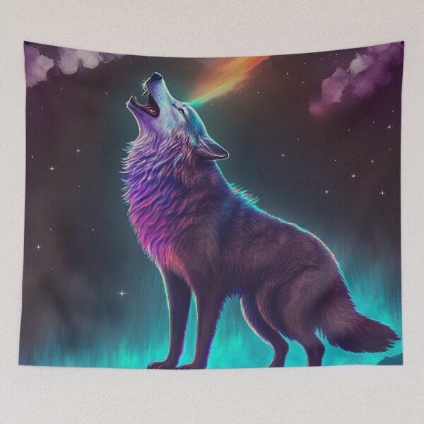 Item preview, lone wolf howls at the moon designed and sold by Dicoart.