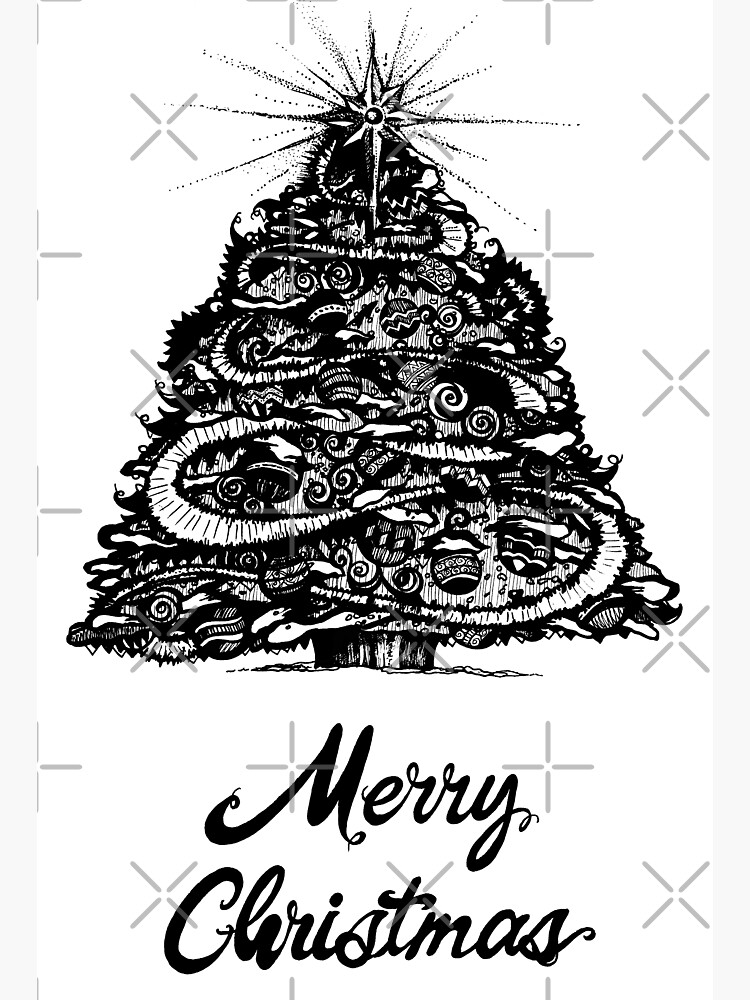 Artwork view, Merry Christmas Tree designed and sold by Danielle Scott