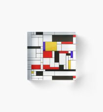 Mondrian Style Abstract Art Acrylic Block