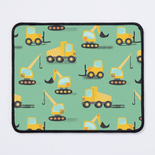 Item preview, Yellow Construction Vehicles On Green designed and sold by SamAnnDesigns.