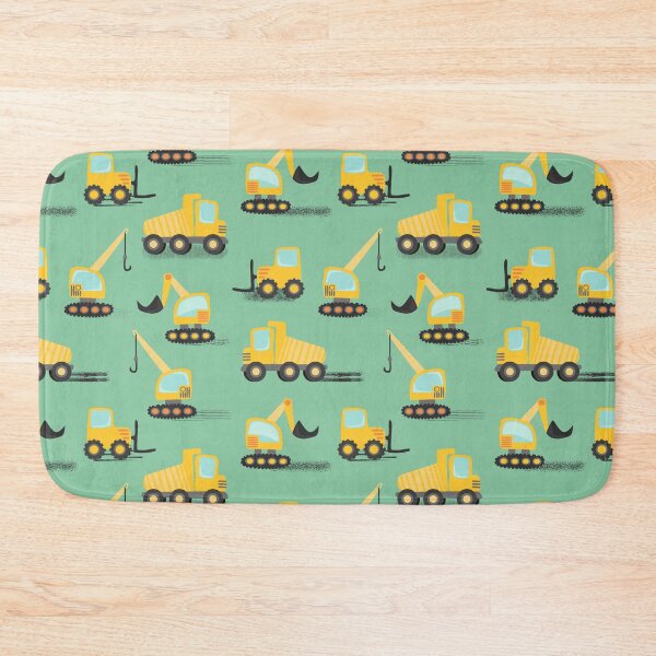 Item preview, Yellow Construction Vehicles On Green designed and sold by SamAnnDesigns.