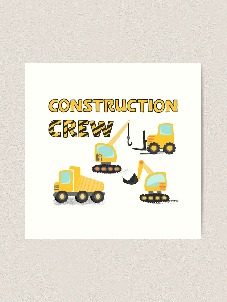 Road Work Watercolor Construction Vehicles  Poster for Sale by  SamAnnDesigns