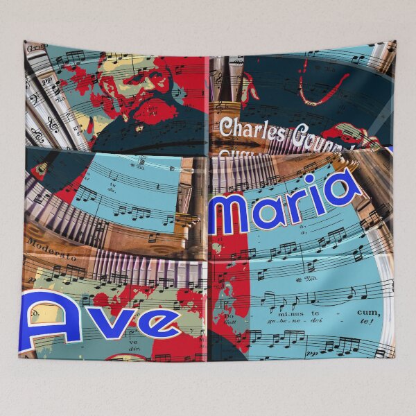 Item preview, ATTRACTIVE PORTRAIT OF CHARLES GOUNOD - MUSICIAN COMPOSER - ABSTRACT ORGAN ON MUSICAL SCORE - FAMOUS ARIA AVE MARIA - FUNNY MUSIC SCORE AVE MARIA PATCHWORK PATTERN - GREAT GIFT FOR ORGANIST designed and sold by Ralek.