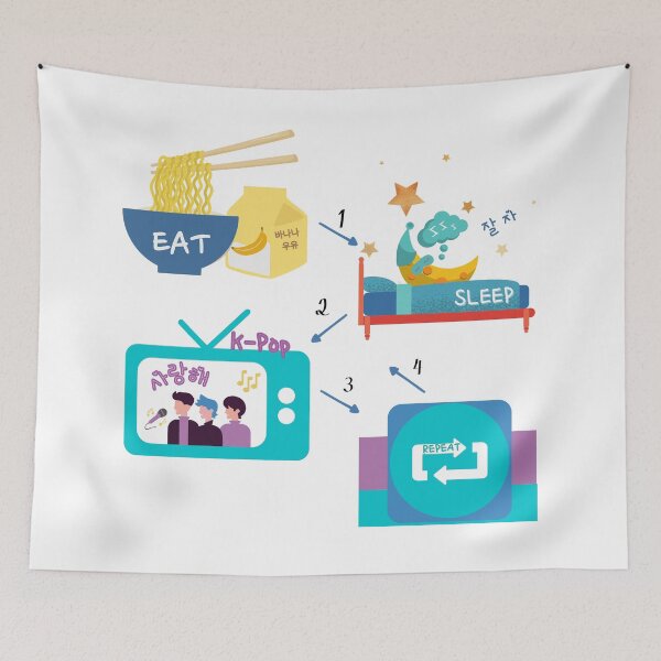 Item preview, Eat Sleep K-Pop Repeat designed and sold by SeoulJourner.