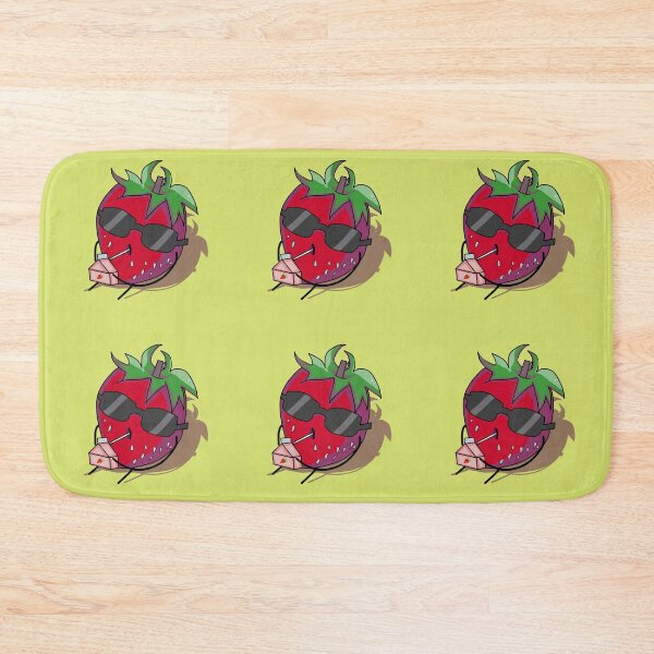 Item preview, design of a cool strawberry with dark glasses sitting drinking strawberry milk designed and sold by kitsuneins.