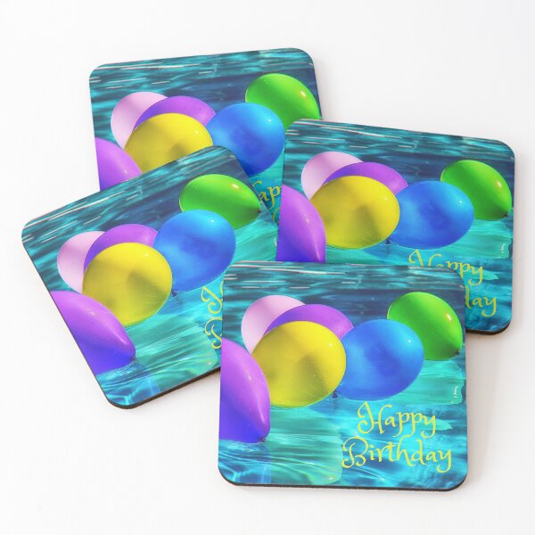 Item preview, Happy Birthday Colorful Balloons on the Water designed and sold by silviaol.