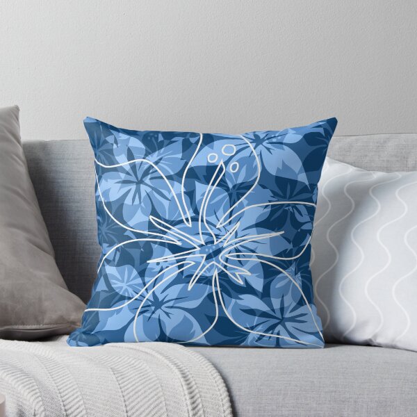 Item preview, Olowalu Hibiscus Hawaiian Camo Aloha Shirt Print - Indigo designed and sold by DriveIndustries.
