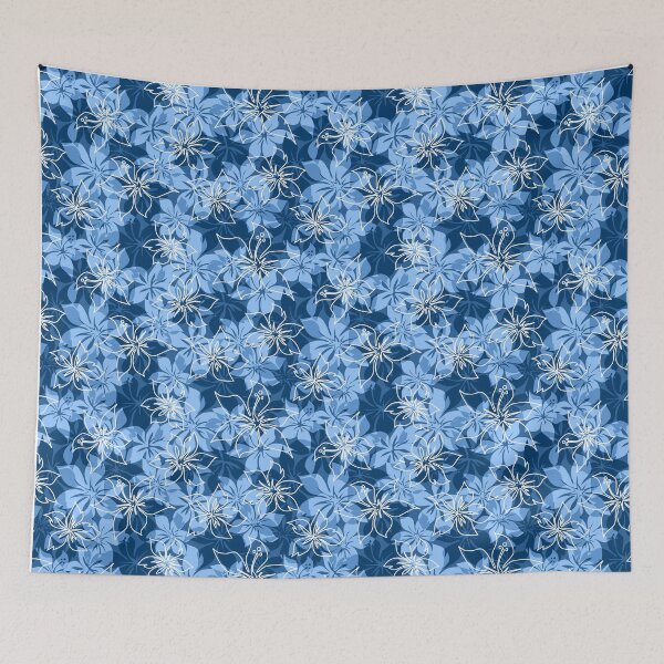Item preview, Olowalu Hibiscus Hawaiian Camo Aloha Shirt Print - Indigo designed and sold by DriveIndustries.