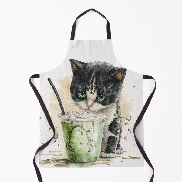 Artikelvorschau, Süße Katze mit Boba Tee - sumie painting entworfen und verkauft von MaitionDesigns.