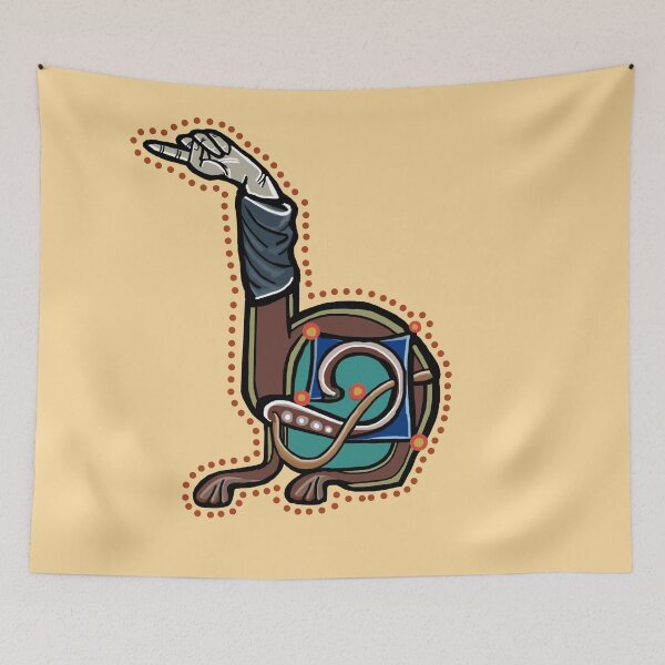 Item preview, Letter H Manicule LEFT W 14C Maastricht Psalter parody designed and sold by Donnahuntriss.