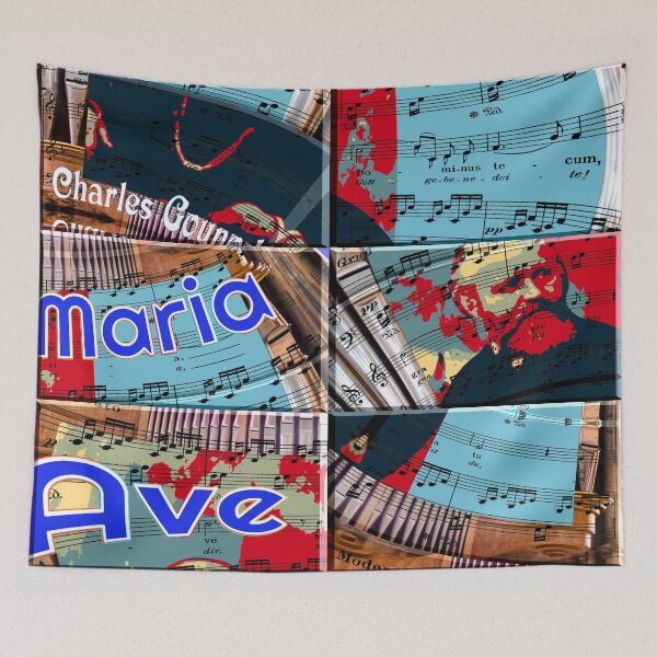 Item preview, ATTRACTIVE PORTRAIT OF CHARLES GOUNOD - MUSICIAN COMPOSER - ABSTRACT ORGAN ON MUSICAL SCORE - FAMOUS ARIA AVE MARIA - FUNNY MUSIC SCORE AVE MARIA PATCHWORK PATTERN - GREAT GIFT FOR ORGANIST designed and sold by Ralek.