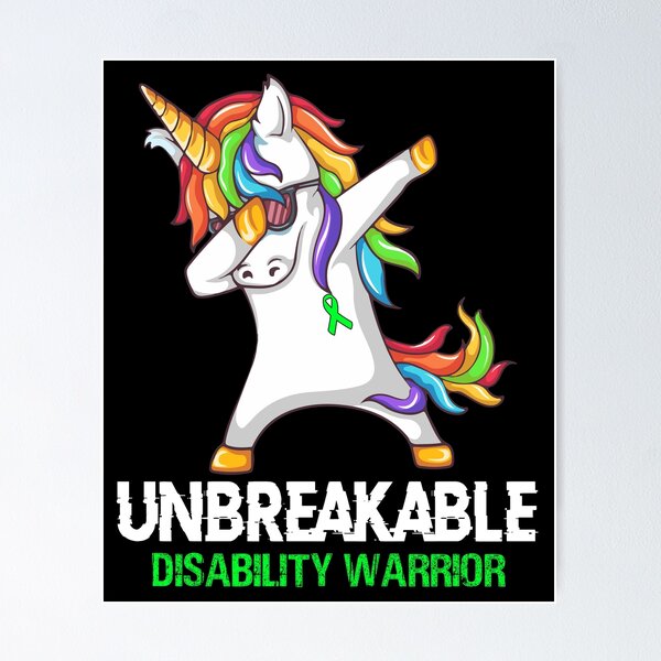 Item preview, Disability Awareness - Unicorn Disability Warrior Ribbon UNBREAKABLE designed and sold by Fernandezf.