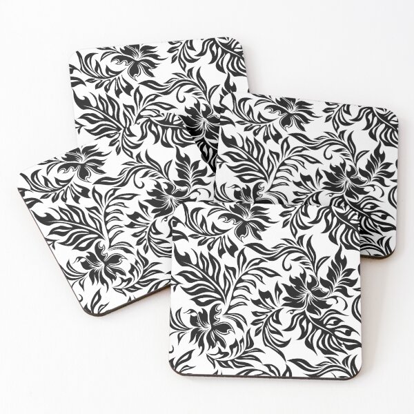 Item preview, Waikiki Hibiscus Hawaiian Pareau Floral - Black & White designed and sold by DriveIndustries.
